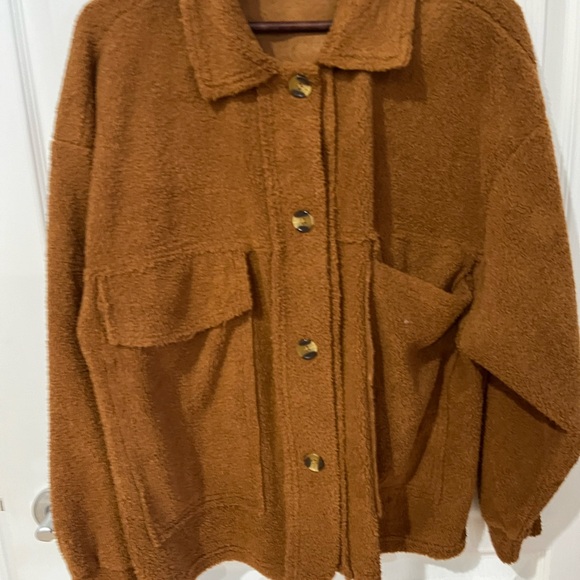 Peach Love rust color oversize long sleeve jacket size small - Picture 5 of 9